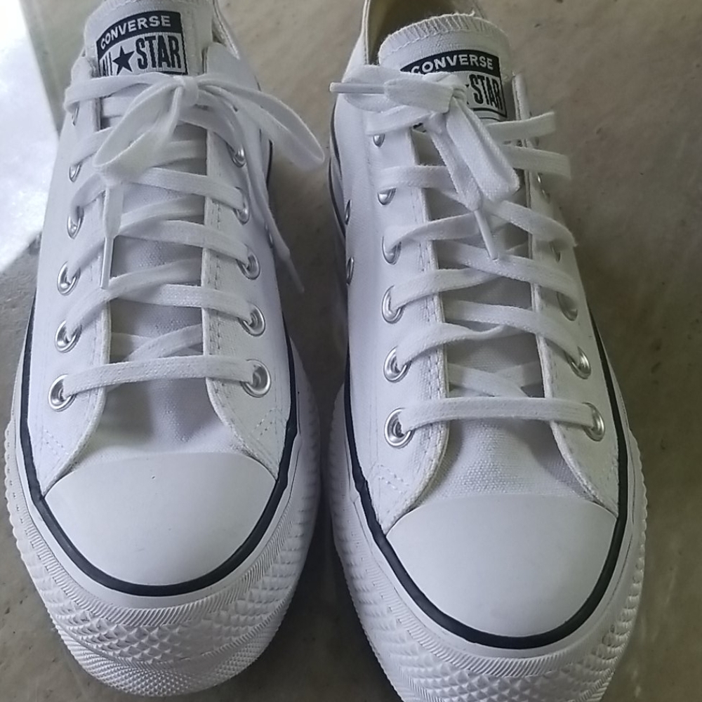 White platform converse sneakers